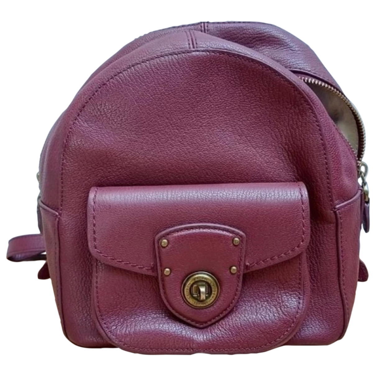 Leather backpack Ralph Lauren Burgundy 